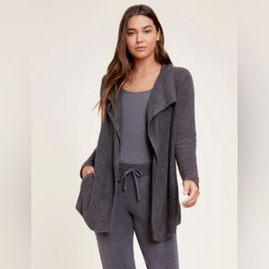 Barefoot Dreams Cozychic Lite Coastal Cardigan In Carbon